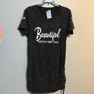 On Fire Black and White Fitted Short Sleeve Tee